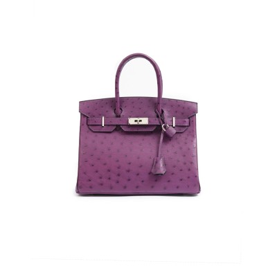 HERMÈS MASTER VIOLET OSTRICH BIRKIN 25 BAG (25*20*13cm)
